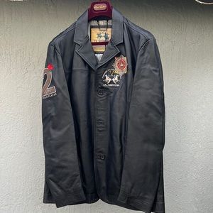 La Martina Black Leather Jacket